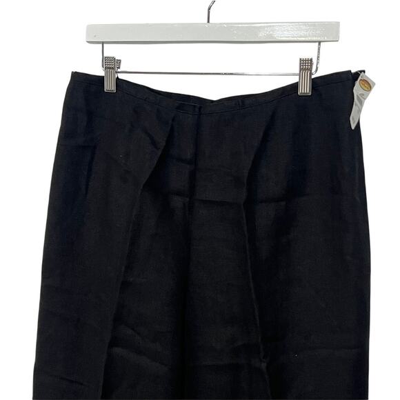 Talbots Womens Size 12 Irish 100% Linen Lined Ankle Pants Black Old Stock NWT - Picture 4 of 11